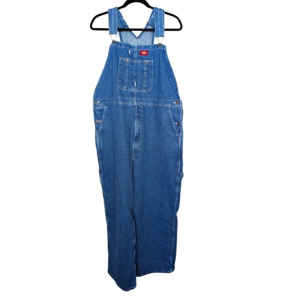 Dickies blue denim overalls sz 38 x 30 NWT